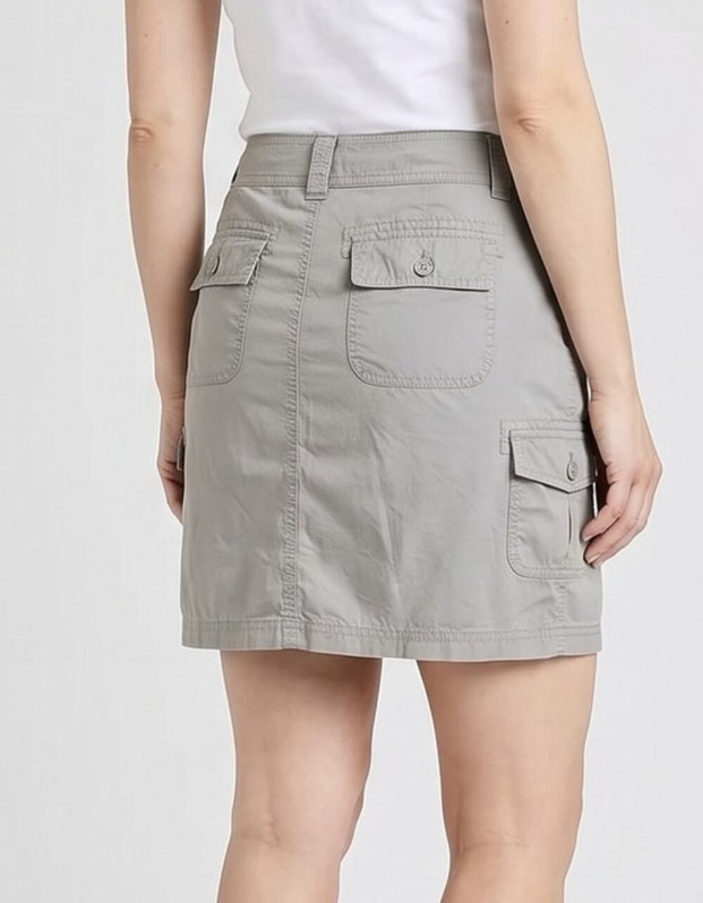 GH Bass & Co Womens 6 Gray Cargo Skirt Zip Front Pockets